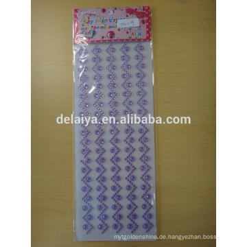 heart design self adhesive pearls and rhinestone stickers for scrapbooking